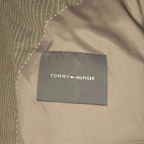 Tommy Hilfiger Wool Pinstripe Suit Jacket Mens Blazer - Picture 3 of 6